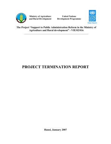 PROJECT TERMINATION REPORT - International Support Group