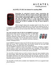 ALCATEL OT-255, le plus rapide pour l'envoi de SMS - Tclcom.tcl.com