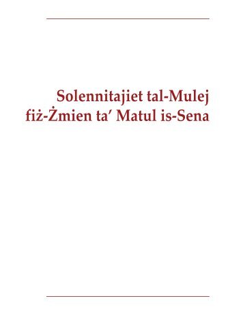 Solennitajiet tal-Mulej fi -Ãmien ta' Matul is-Sena - Laikos