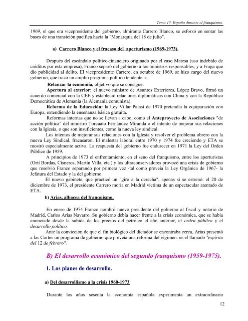 Tema 15: España durante el franquismo. - Instituto Bachiller Sabuco