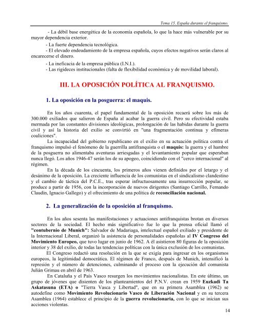 Tema 15: España durante el franquismo. - Instituto Bachiller Sabuco
