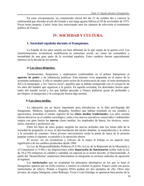 Tema 15: España durante el franquismo. - Instituto Bachiller Sabuco