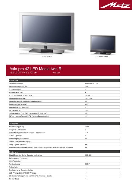 Axio pro 42 LED Media twin R - Metz