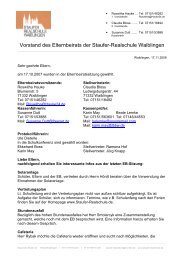 Vorstellung des Elternbeirats - Staufer Realschule