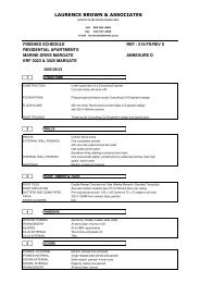 Annexure D - Finishing Schedule - Pam Golding Properties