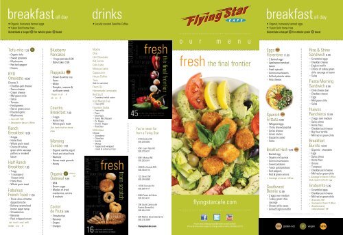 Flying star cheap menu