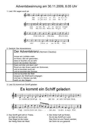 Der Adventskranz (Hermann Claudius) - Nimm Drei