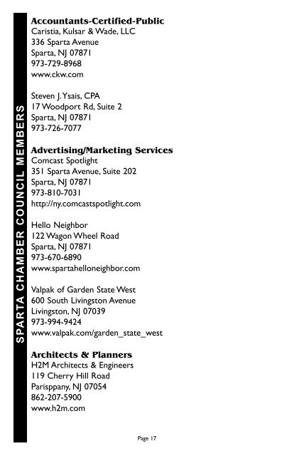 Sparta Directory Revised.qxd - Sussex County Chamber of Commerce