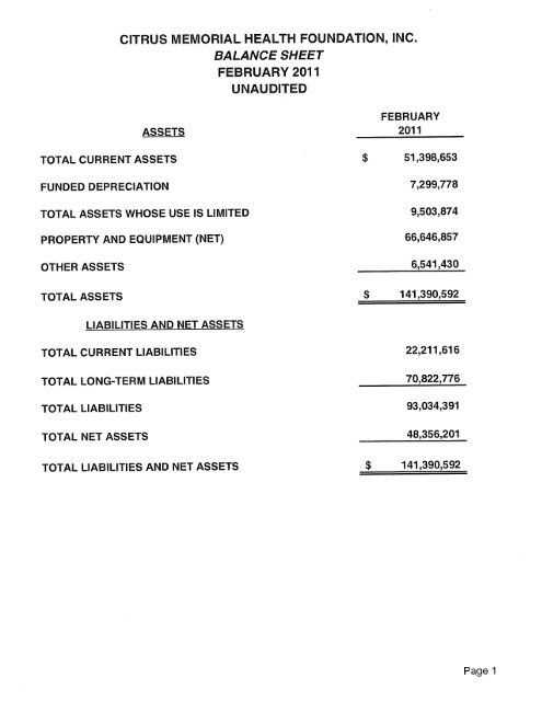 Download Spreadsheet - Citrus Memorial Hospital