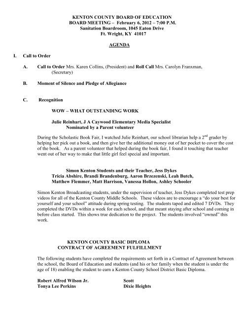 kenton county board of education - Kenton County School District ...