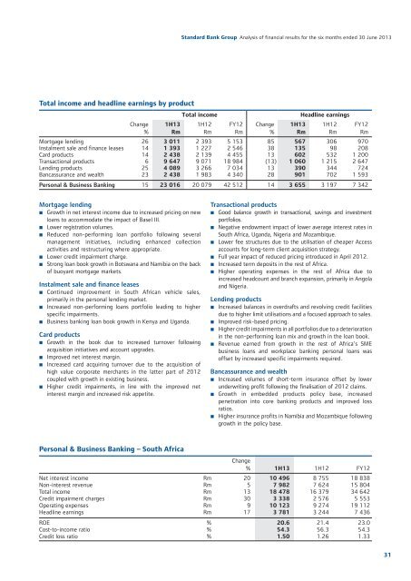 Overview of financial results - Standard Bank - Investor Relations