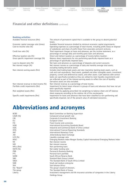 Overview of financial results - Standard Bank - Investor Relations