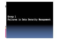 Group 1 Failures in Data Security Management