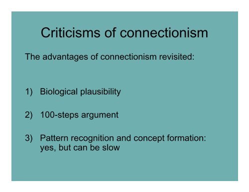 Connectionism and LOT