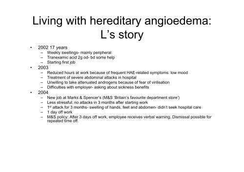 Current issues in Hereditary Angioedema (HAE) - Ipopi