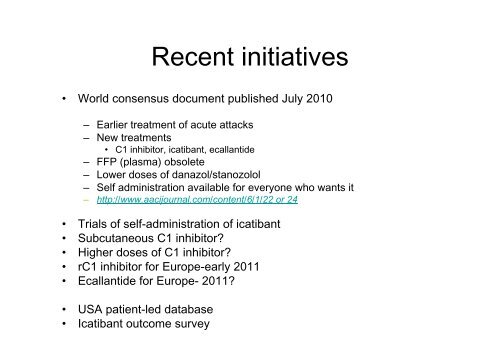 Current issues in Hereditary Angioedema (HAE) - Ipopi