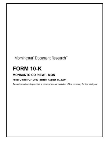 form 10-k monsanto co /new