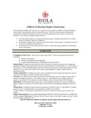 Affidavit of Financial Support Instructions - Biola - Biola University