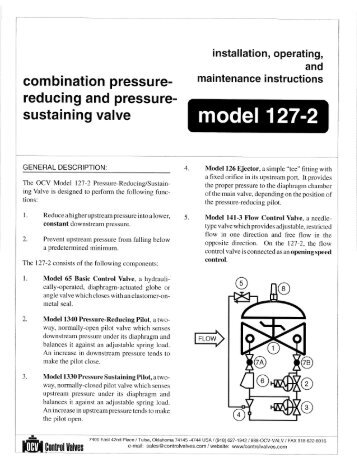 127-2 Pressure Reducing & Sustaining - OCV Control Valves