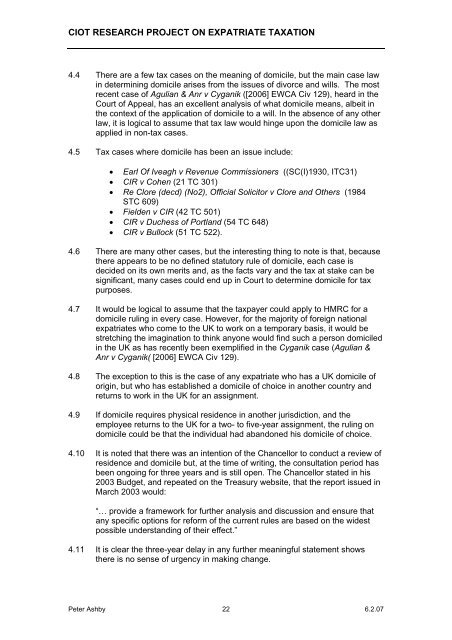 Expatriate taxation - CIOT - The Chartered Institute of Taxation