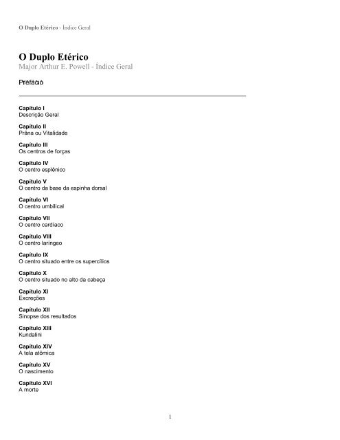 O Duplo Etérico - Palestras Diversas