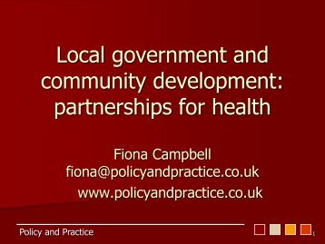 Dr Fiona Campbell Presentation - Community Development Health ...