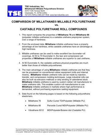 Millable vs. Castable Urethanes - TSE Industries, Inc.