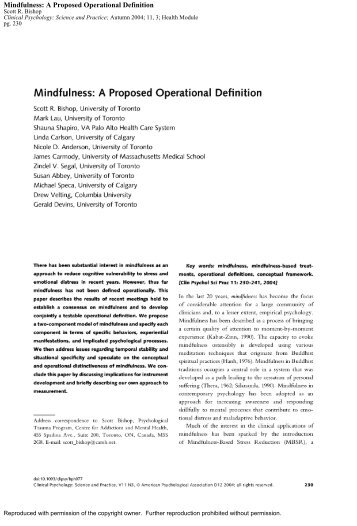 Mindfulness: A Proposed Operational Definition