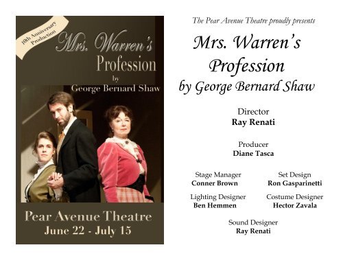 Mrs. Warren's Profession - The Pear Avenue Theatre