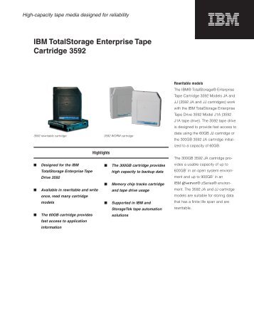 IBM TotalStorage Enterprise Tape Cartridge 3592 - Datasheets.pl