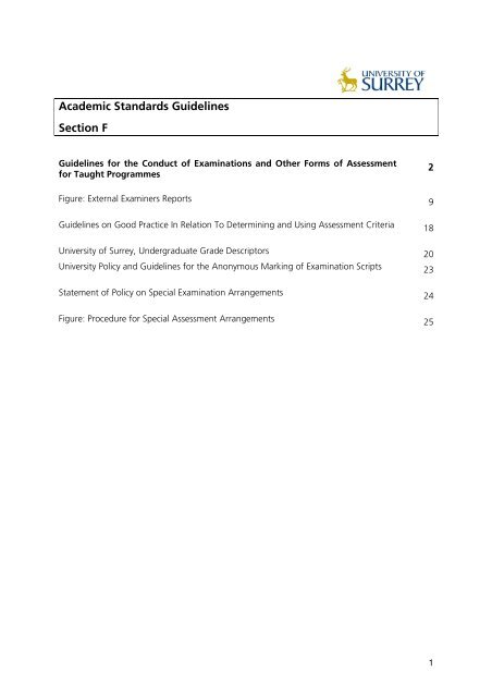 asg section f - examinations and other forms of assessment