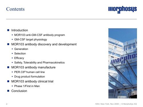 Study Design Streptococcal Cell Wall Induced Arthritis - MorphoSys