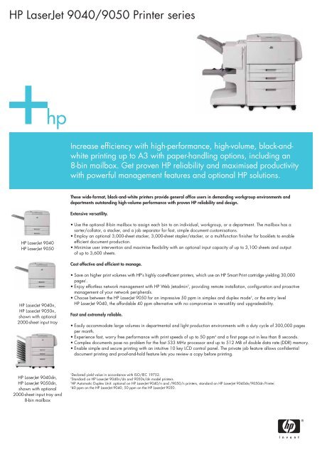 HP LaserJet 9040/9050 Printer series - Printers - Printware