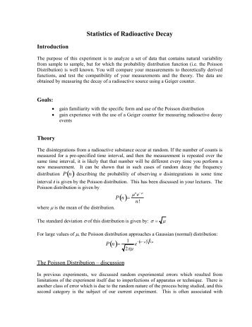 Statistics of Radioactive Decay