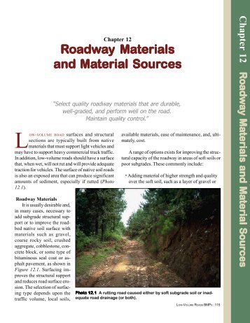 Roadway Materials and Material Sources