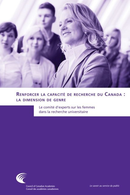 Renforcer la capacitÃ© de recherche du Canada: la dimension de genre