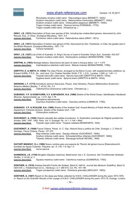 Database of bibliography of living/fossil sharks ... - Shark-References