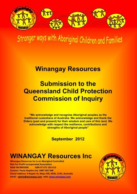 Winangay Resources Inc - Queensland Child Protection ...