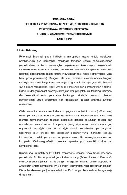 Kerangka Acuan Kegiatan Ropeg Kemenkes