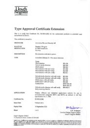 Type Approval Certificate Extension - Autronica Fire and Security AS