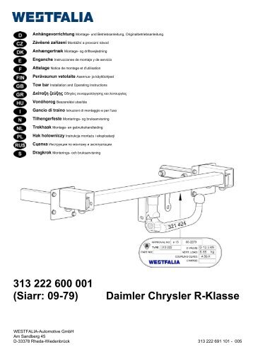 313 222 600 001 (Siarr: 09-79) - WESTFALIA-Automotive GmbH