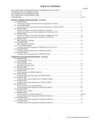 TABLE OF CONTENTS - Small Engine Suppliers