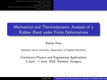 Mechanical and Thermodynamic Analysis of a Rubber Band ... - 2010