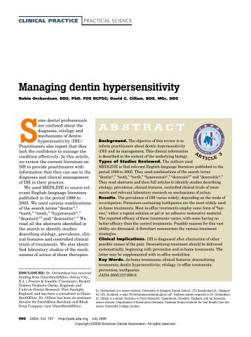 Managing dentin hypersensitivity - Blogs Unpad