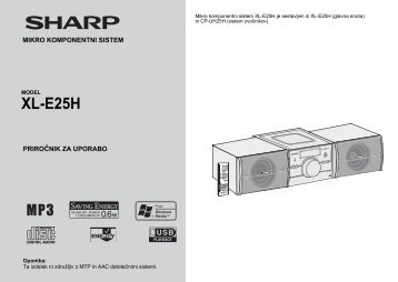 XL-E25H Operation-Manual SI - Sharp