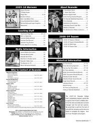 2009-10 Media Guide - Roanoke College Athletics