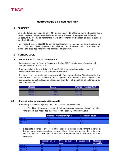 MÃ©thodologie de calcul des NTR - Tigf