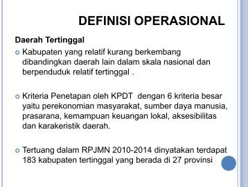 Definisi Operasional Variabel. VARIABEL DEFINISI PARAMETER 