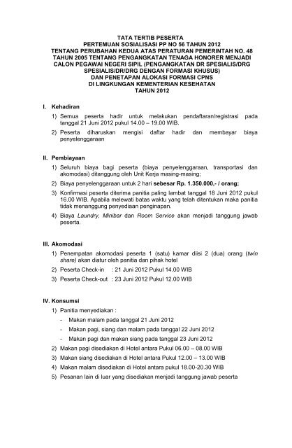 Tata Tertib Peserta Ropeg Kemenkes