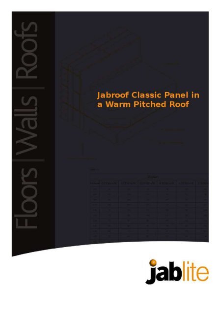 Jabroof Classic Panel in a Warm Pitched Roof - Jablite